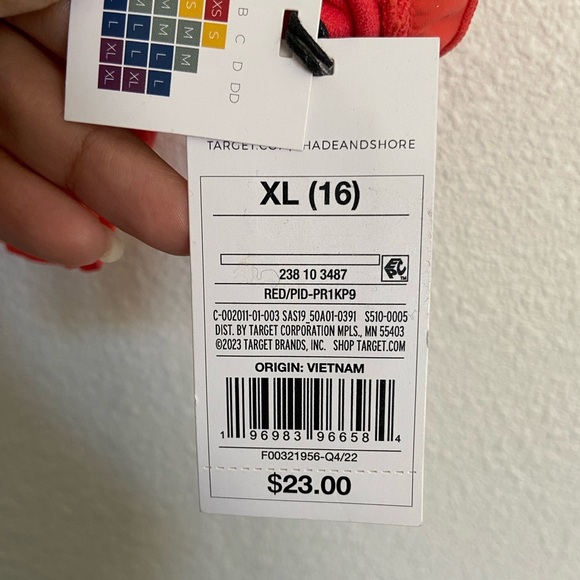 Shade & Shore tie front ruffle bralette bikini swimwear top - Picture 4 of 7